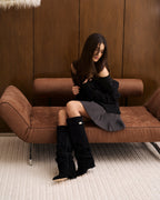 מגפי ברך בגימור קטיפתי